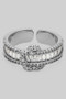 Dazzling Baguette And Cz Pave Band Ring