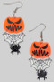 Acrylic Halloween Pumpkin Spider Web Earrings
