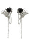 Heart And Spider Web Chain Drop Dangle Earrings 