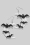Marbled Acrylic Moon And Bat Drop Earrings