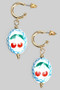 Post Hoops With Cherry Ceramic Charm