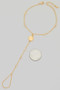 Shell Station Brass Chain Hand Bracelet