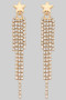Star Studs With Dangling Cz Strands