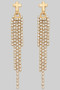 Cross Studs With Dangling Cz Strands