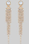 Round Cz Studs With Dangling Cz Strands
