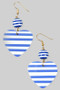 Striped Plastic Bead And Heart Drop Earrings