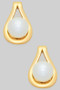Cutout Teardrop Studs With Pearl