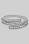 Elegant Triple Cz Pave Twist Ring