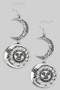 Tiered Crescent Moon And Sun Drop Earrings