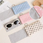 Magnet Close Polka Dot Print Sunglass Case W Keyring