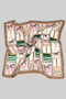 Geo Horse Print Silky Square Scarf