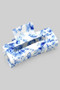 Blue And White Glossy Rectangle Hair Clip