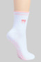 Bow Embroidered Yoga Pilates Grip Socks