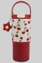 Cherry Print Stainless Steel Bottle With Straw