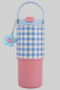 Checker Print Stainless Steel Bottle With Straw