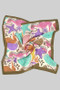 Multi Colored Sea Life Print Silky Square Scarf