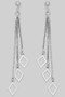 Ball Studs With Dangling Diamond Shaped Charms