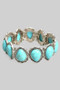 Teardrop Turquoise Stone Western Stretch Bracelet