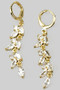 Small Hoops With Dangling Leafy Cz Stones