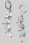 Small Hoops With Dangling Leafy Cz Stones