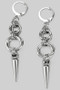 Small Hoops With Drop Chain Links And Spikes