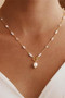 Lariat Pearl Bead And Pendant Necklace