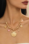 Sea Life Charm And Geo Bead Pendant Necklace