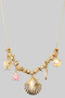 Sea Life Charm And Geo Bead Pendant Necklace
