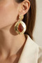 Textured Geo Drop Earrings With Colored Acrylic Accent
