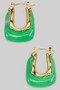 Rectangular Acrylic Resin Hoop Earrings