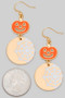 Metal Halloween Pumpkin Drop Earrings