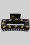 Glittery Rectangle Halloween Pumpkin Hair Clip
