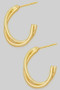 Double Twist Scoop Drop Brass Hoops