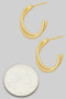 Double Twist Scoop Drop Brass Hoops