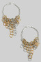 Hoop Earrings With Two Tone Chains