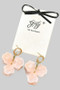 Stainless Steel Marbled Acrylic Flower Drop Earrings