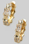 Small Bamboo Hoops With Cz Pave