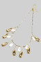 Sectioned Chain Necklace With Pearl Bulb Bib