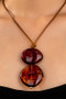 Adjustable Cord Necklace With Double Stone Pendant