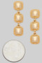 Triple Textured Square Drop Earrings