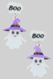 Glittery Witches Hat Ghost Boo Drop Earrings