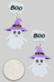 Glittery Witches Hat Ghost Boo Drop Earrings