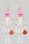 Acrylic Witches Hat Skeleton Dangle Earrings