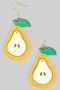 Wooden Pear Cutout Drop Earrings