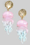 Shell Post And Colorful Jellyfish Drop Earrings