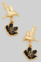 Hummingbird Studs With Flower Charm