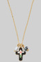Color Flower Cross Ac Ceramic Charm Necklace