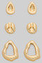 Three Pair Of Organic Teardrop Earrings
