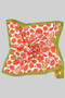 Chic Strawberry Print Silky Square Scarf