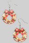 Acrylic Gingerbread Cookie Wreath Drop Earrings